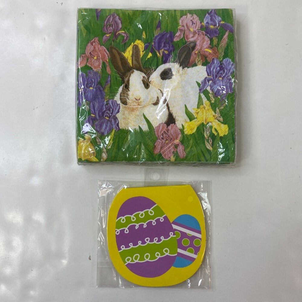 Easter Luncheon Napkins Easter Egg Notepad Set Bunny Garden Design Decoupage